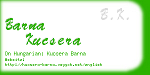 barna kucsera business card